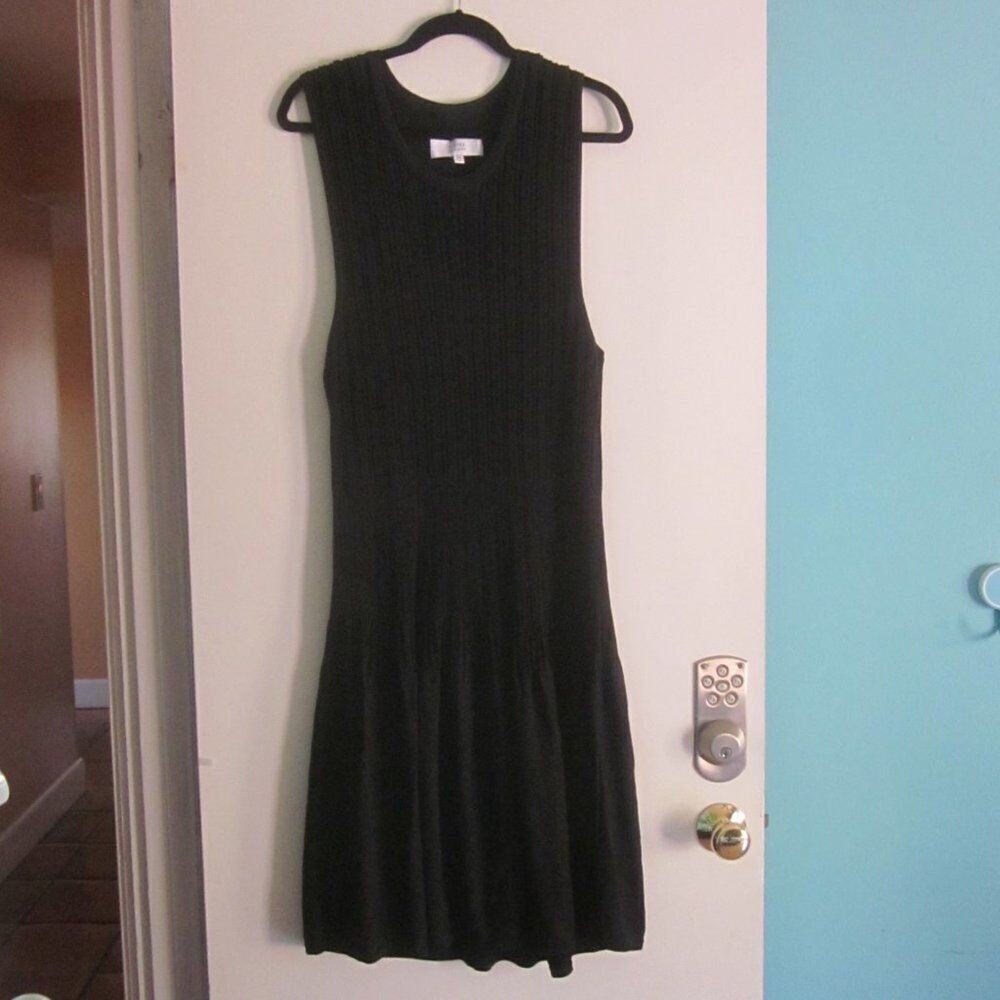 Textile Elizabeth & James Womens XXL Black Knit Ribbed MIDI Length Dress Fitted